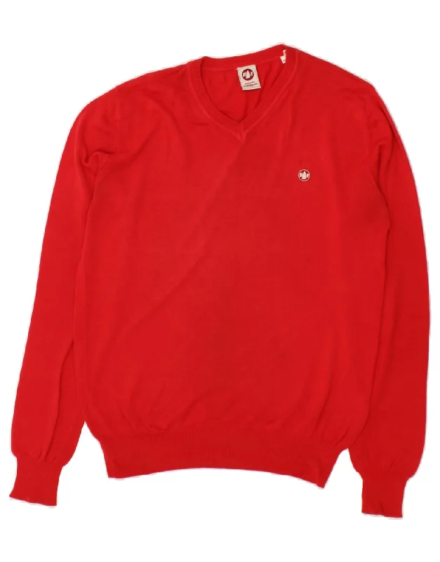 Crazy Deals MURPHY & NYE Womens Sailmakers V-Neck Jumper Sweater UK 16 Large Red