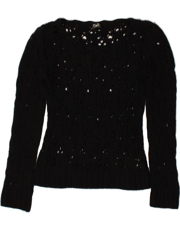 Deal of the Week DOLCE & GABBANA Womens Boat Neck Jumper Sweater IT 46 Large Black