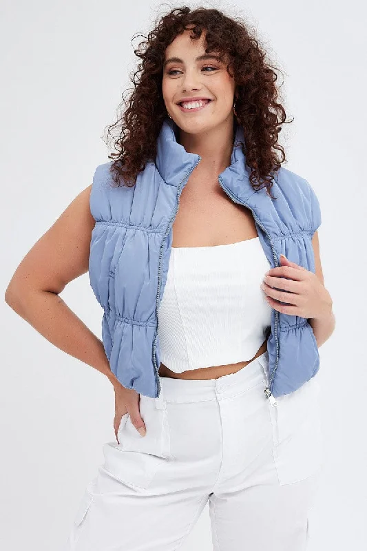 Major Savings Grey Puffer Vest Sleeveless