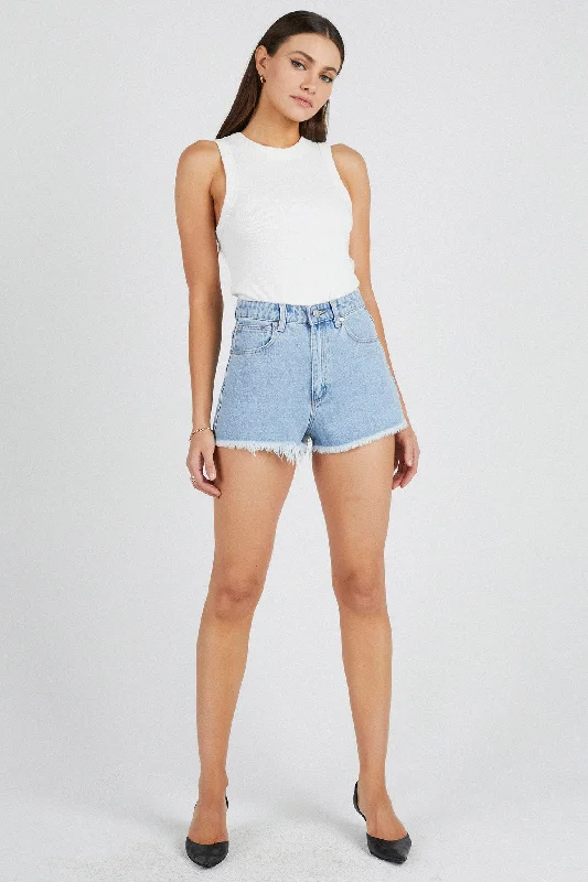 Price Reduction Abrand High Relaxed Short Esmeralda Light Blue