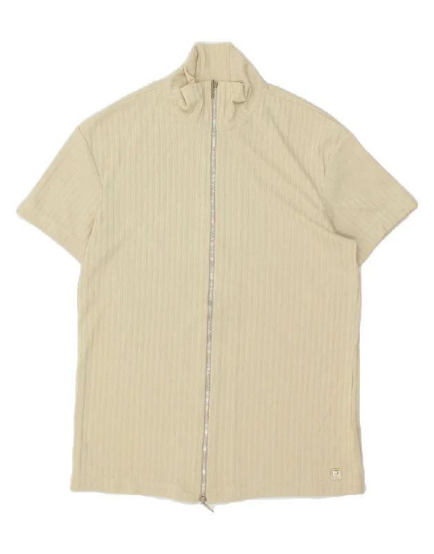 Stock Clearance GIANFRANCO FERRE Womens Short Sleeve Cardigan Sweater UK 18 XL Beige Stock Clearance GIANFRANCO FERRE Womens Short Sleeve Cardigan Sweater UK 18 XL Beige