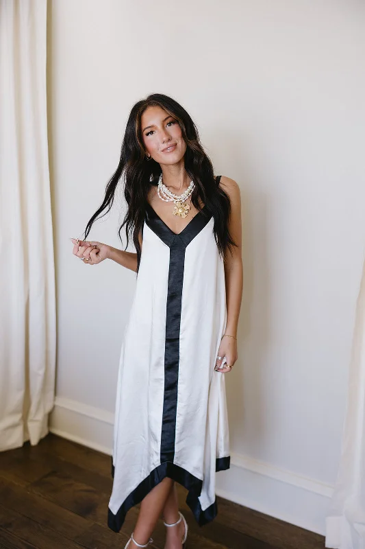 Daily Deals Marva Midi Dress - Ivory/Black