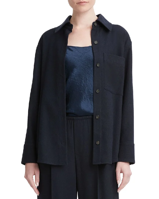 Year-End Sale Vince Brushed Wool-Blend Flannel Shirt