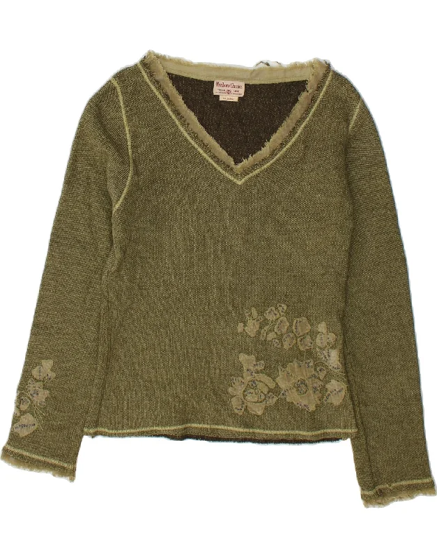 Deal of the Day MARLBORO CLASSICS Womens V-Neck Jumper Sweater UK 20 2XL Green Floral Deal of the Day MARLBORO CLASSICS Womens V-Neck Jumper Sweater UK 20 2XL Green Floral