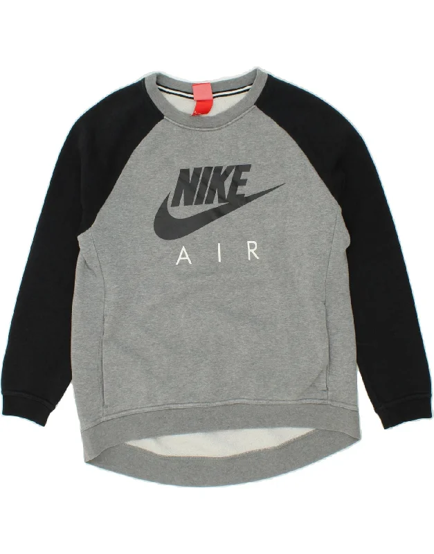 Limited Time Discount NIKE Womens Graphic Sweatshirt Jumper UK 14 Medium Grey Colourblock Cotton Limited Time Discount NIKE Womens Graphic Sweatshirt Jumper UK 14 Medium Grey Colourblock Cotton