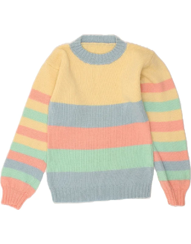 Final Sale VINTAGE Womens Crew Neck Jumper Sweater UK 10 Small Multicoloured Striped