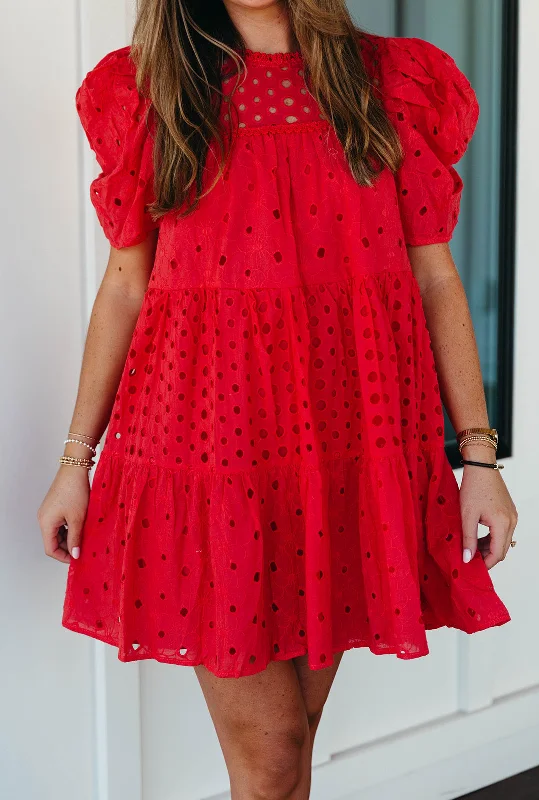 Mega Deal Lighthearted Mini Dress - Candy Apple