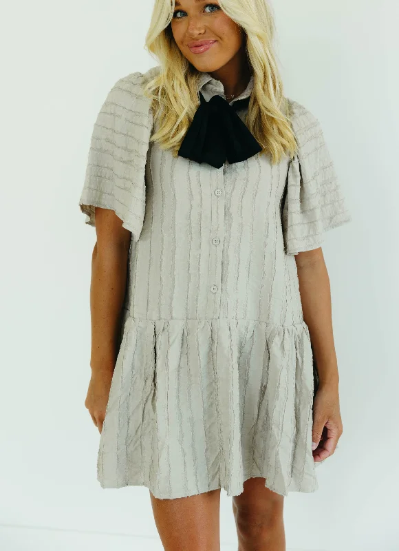 New Markdowns Ensley Mini Dress - Oatmeal/Black