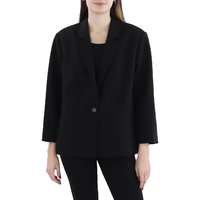 Final Sale Womens Solid Workwear One-Button Blazer