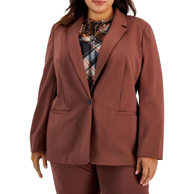 Final Clearance Plus Womens Notch Collar Suit Separate One-Button Blazer