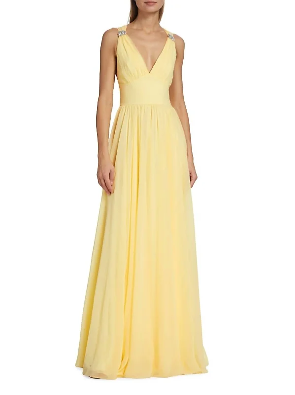 Limited Edition Kenzia Gown In Lemon Drop