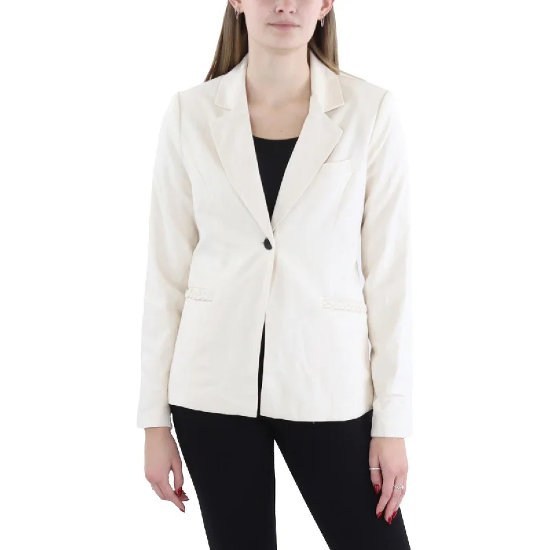 Savings Event Womens Braided Trm Workwear One-Button Blazer
