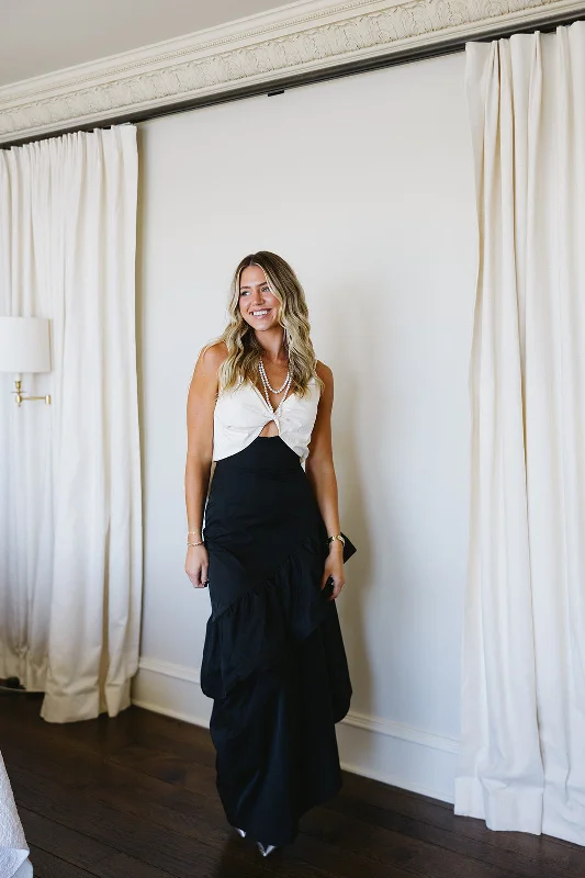 Exclusive Offers Enola Maxi Dress - Cream/Black