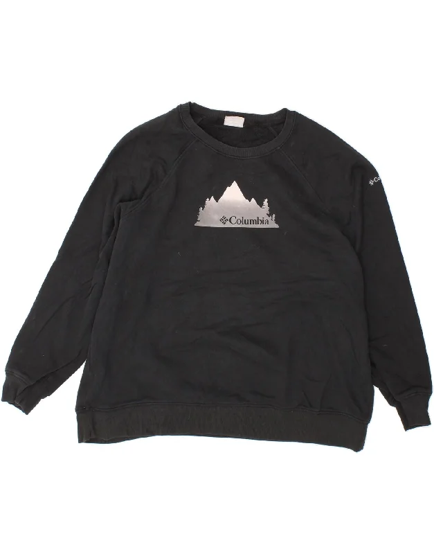 Price Meltdown COLUMBIA Womens Graphic Sweatshirt Jumper UK 20 2XL Black Cotton