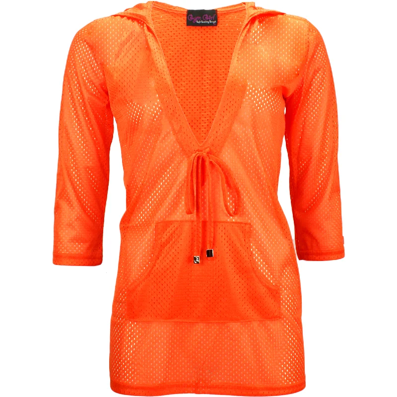 Value Deals Mesh Hoodie in Neon Orange