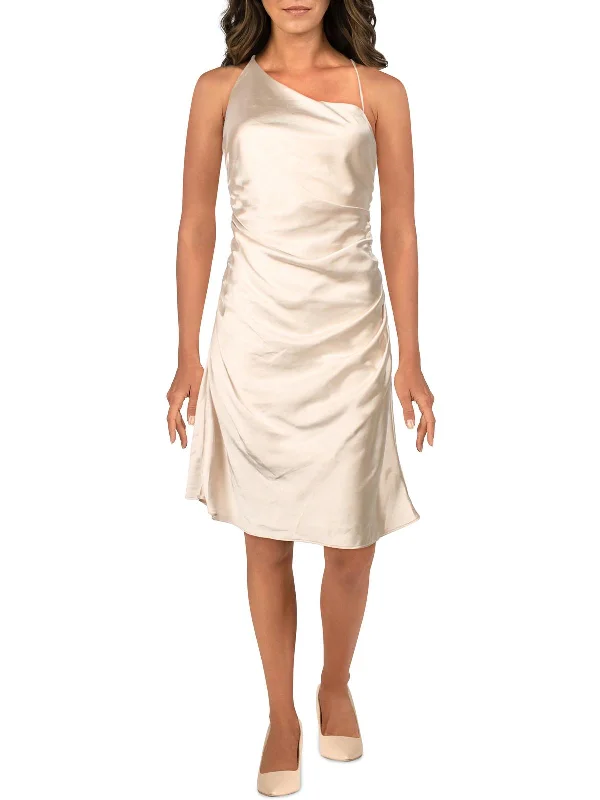 Early Access Hunnie Womens Satin Rouched Slip Dress