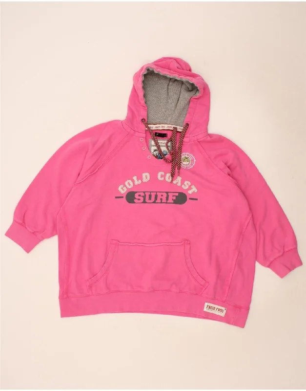 Act Fast JOE BROWNS Womens Oversized Graphic Hoodie Jumper UK 26 5XL Pink Cotton