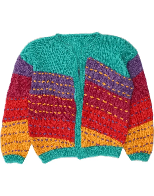 Buy Now VINTAGE Womens Cardigan Sweater UK 14 Medium Multicoloured Colourblock