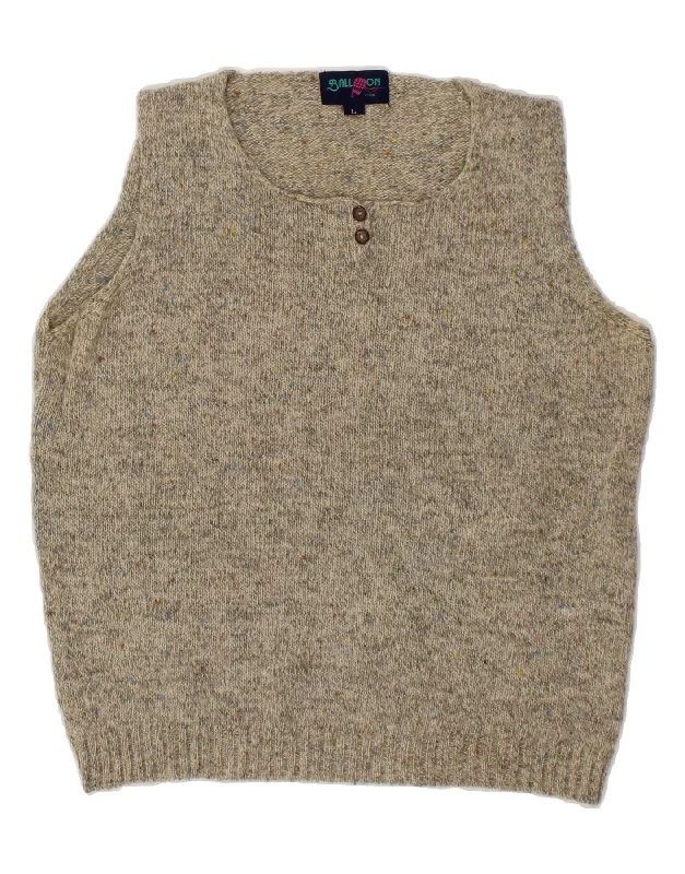 Early Access BALLOON Womens Vest Tank Top UK 16 Large Grey Flecked Wool
