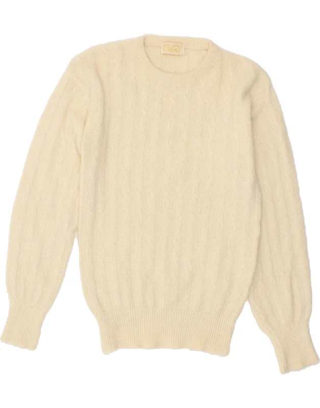 Fantastic Offers VINTAGE Womens Crew Neck Jumper Sweater UK 10 Small Beige