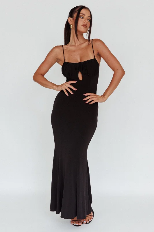 Time-Limited Offer Marcella Keyhole Bust Maxi Dress Black
