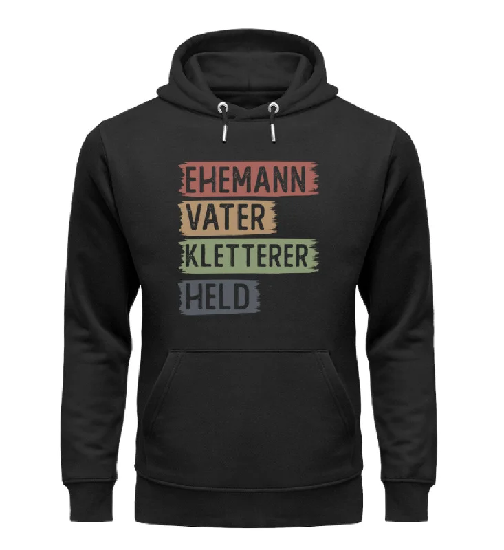 The Best Prices Ehemann, Vater, Kletterer, Held - Unisex Premium Organic Hoodie