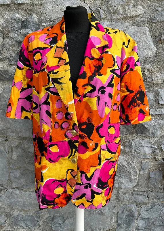 Deep Discounts 90s abstract flowers yellow jacket uk 16