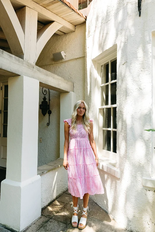 Season Finale Sale Picnic In The Park Midi Dress - Pink