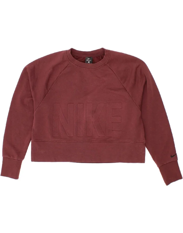 Savings Alert NIKE Womens Oversized Graphic Crop Sweatshirt Jumper UK 6 XS Maroon Cotton Savings Alert NIKE Womens Oversized Graphic Crop Sweatshirt Jumper UK 6 XS Maroon Cotton