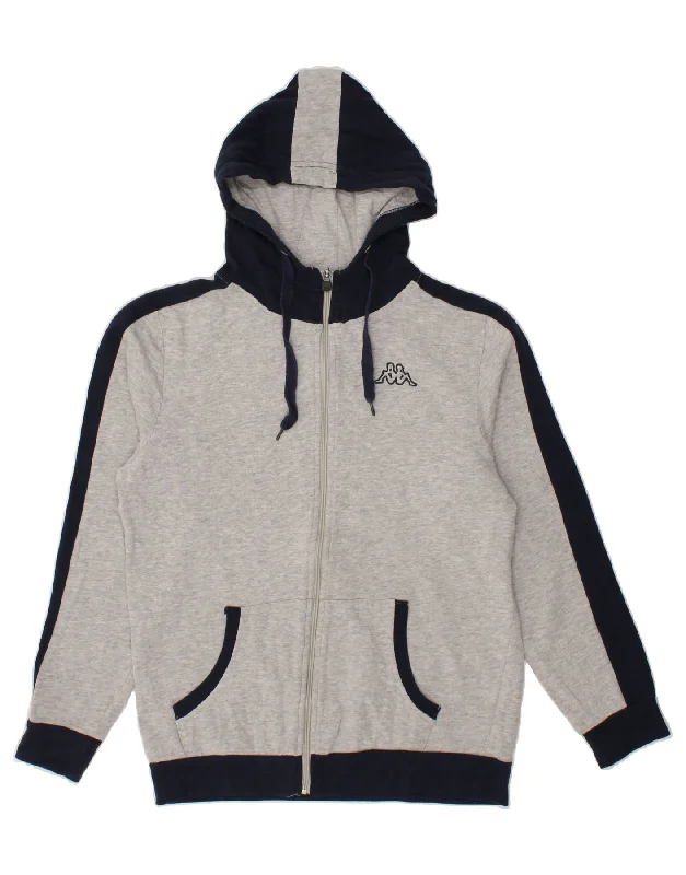 Great Bargains KAPPA Womens Zip Hoodie Sweater UK 14 Medium Grey Colourblock