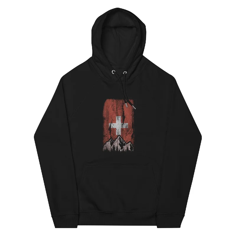 Act Fast Schweizer Flagge und Berge - Unisex Premium Organic Hoodie