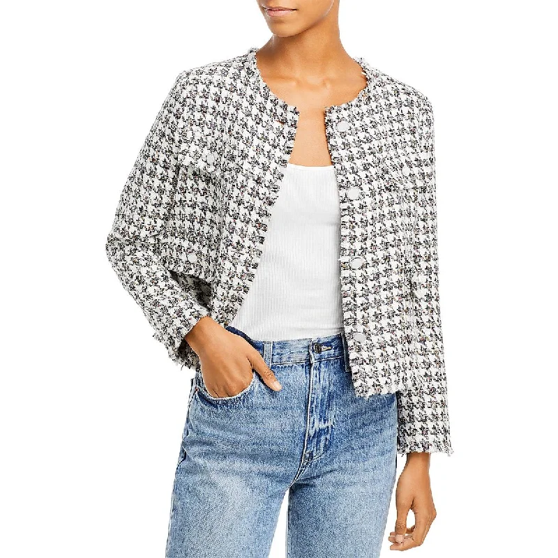 Incredible Offers Womens Raw Hem Button Up Collarless Blazer