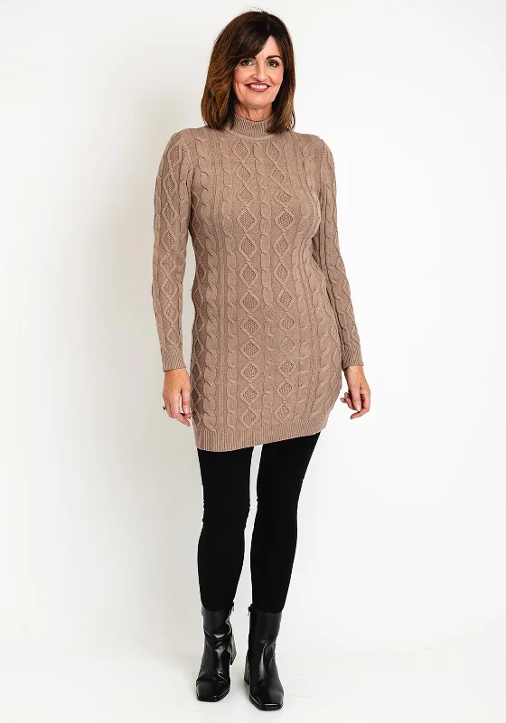 Unmissable Offer Guess Womens Cable Knit Jumper Dress, Tan