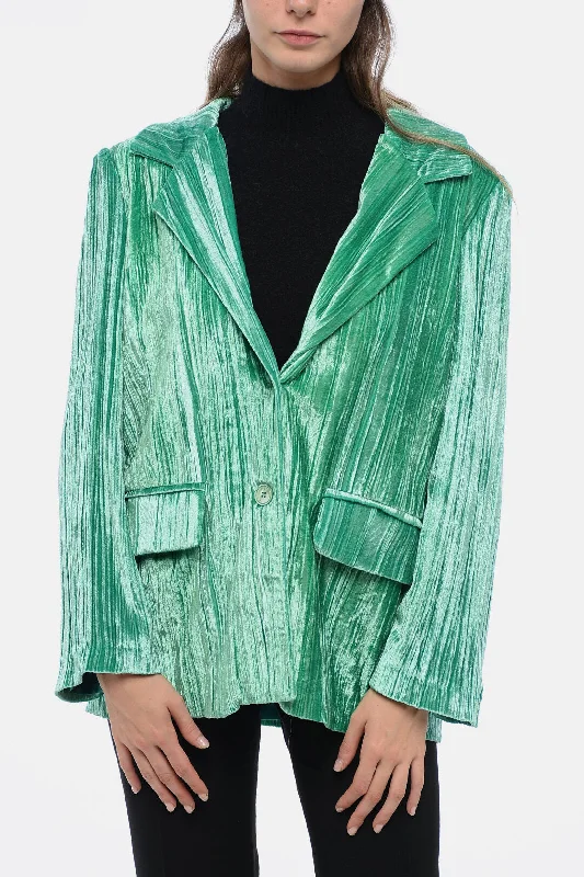 Steals and Deals Sleep No More Curly Velvet Loose-Fit Blazer With Paded Shoulder M Standard Size Steals and Deals Sleep No More Curly Velvet Loose-Fit Blazer With Paded Shoulder M Standard Size