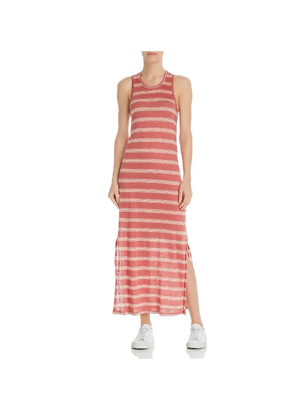 Reduced Prices JOIE Womens Pink Slitted Striped Sleeveless Jewel Neck Maxi Sheath Dress Reduced Prices JOIE Womens Pink Slitted Striped Sleeveless Jewel Neck Maxi Sheath Dress