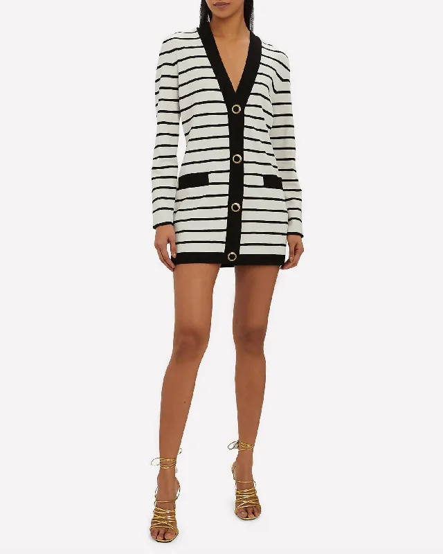 Great Deals Sybilla Cardigan Sweater Dress In Black/white