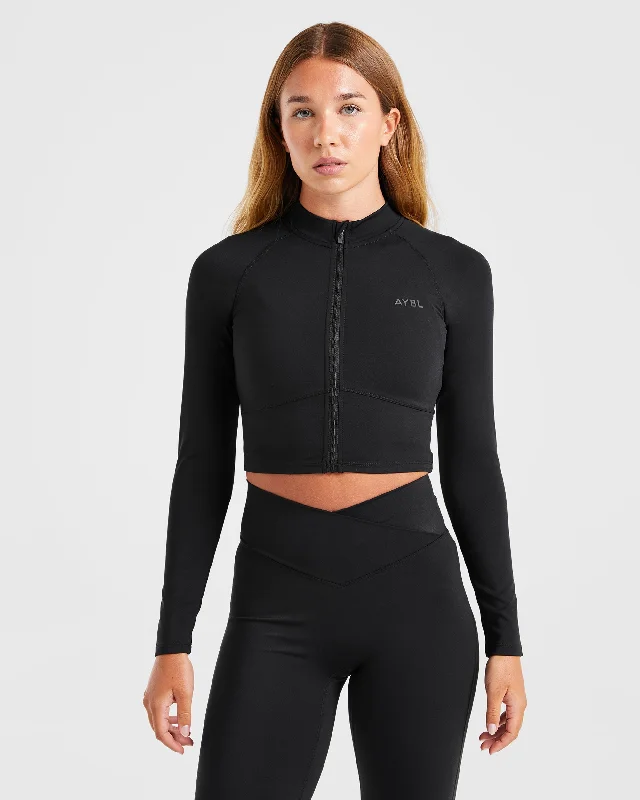 Friends and Family Sale Sculpt Wrap Zip Up Jacket - Black
