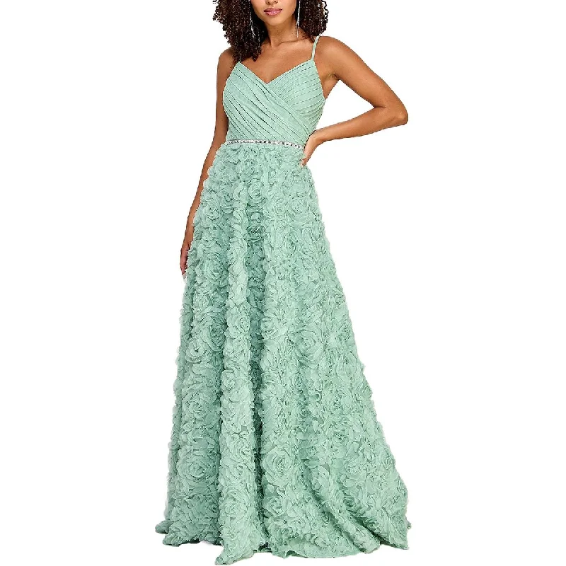 TIME-Limited Offer Juniors Womens Rosette Maxi Evening Dress