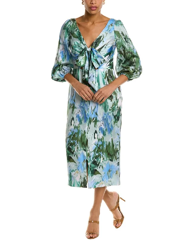 Clearance Items ML Monique Lhuillier Satin Midi Dress
