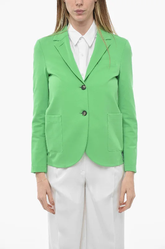 Price Reduction Harris Wharf Unlined Jersey Blazer with Patch Pockets