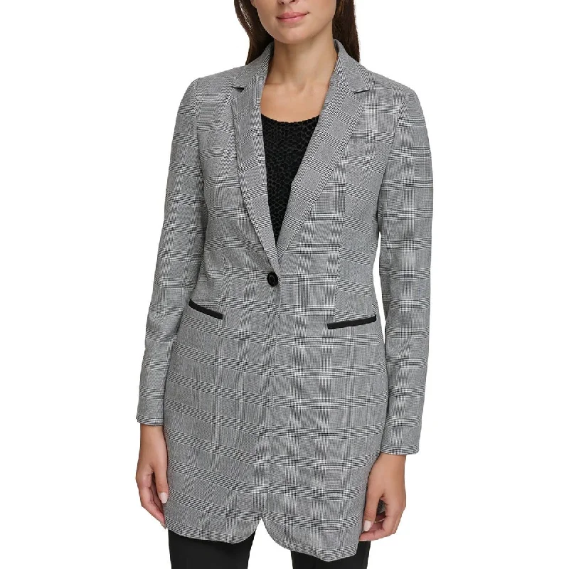 Bonus Savings Womens Woven Topper One-Button Blazer