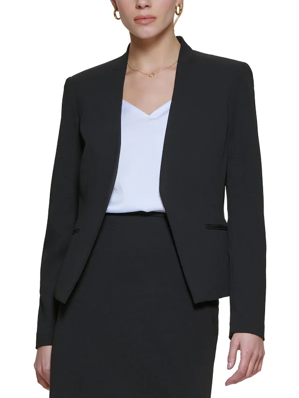 Deal Frenzy Womens Asymmetric Polyester Open-Front Blazer