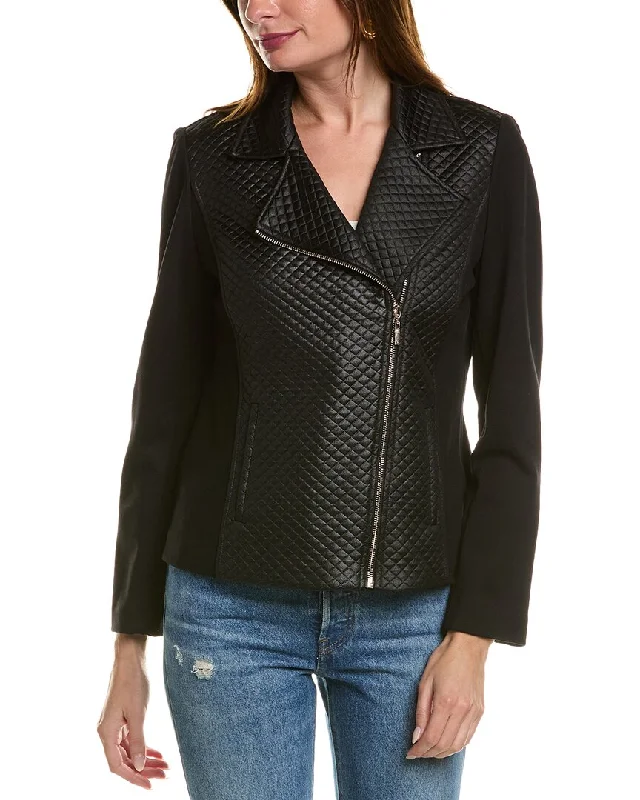 Flash Sale Anne Klein Asymmetric Moto Jacket