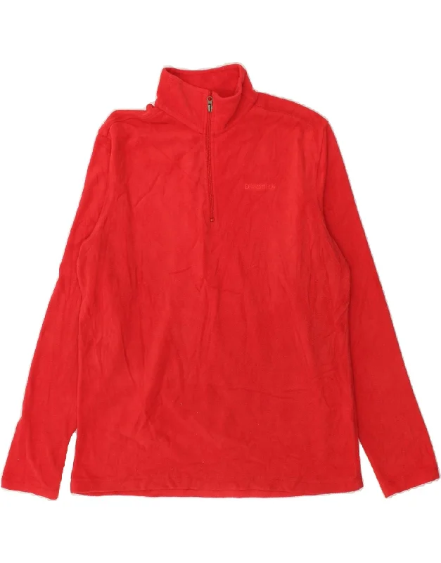 Now or Never DIADORA Womens Zip Neck Fleece Jumper UK 18 XL Red Polyester