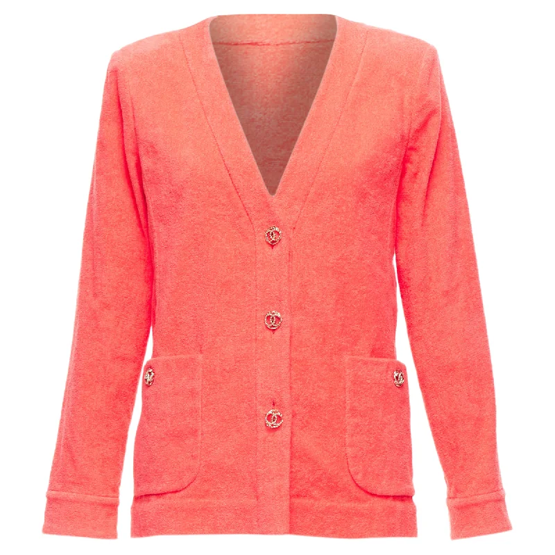 Weekend Deal Chanel towel terry cloth CC logo blazer jacket