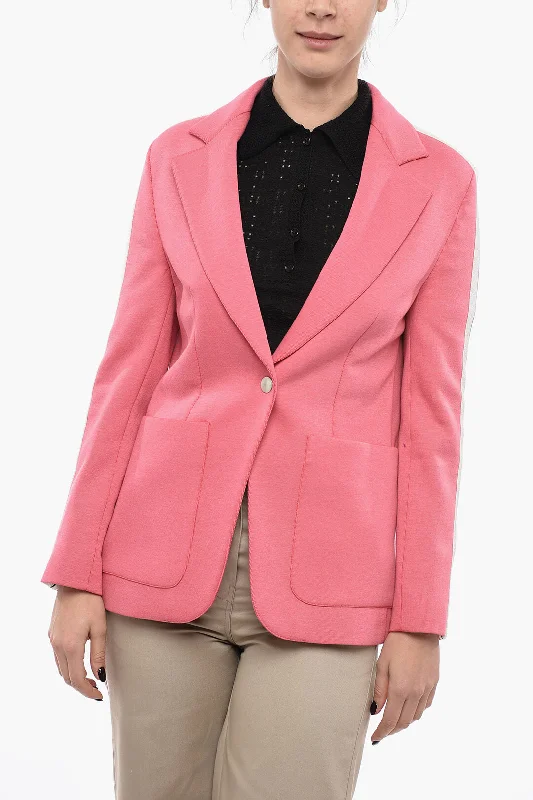Special Discount Palm Angels Half-Lined Track Blazer With Contrasting Blazer 42 Italian Size