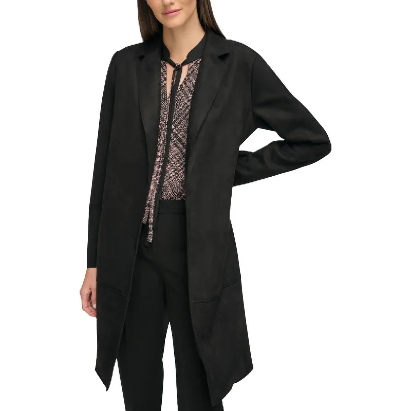Sale Event Womens Faux Suede Office Open-Front Blazer