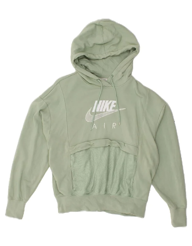 Early Access NIKE Womens Oversized Graphic Hoodie Jumper UK 6 XS Green Polyester