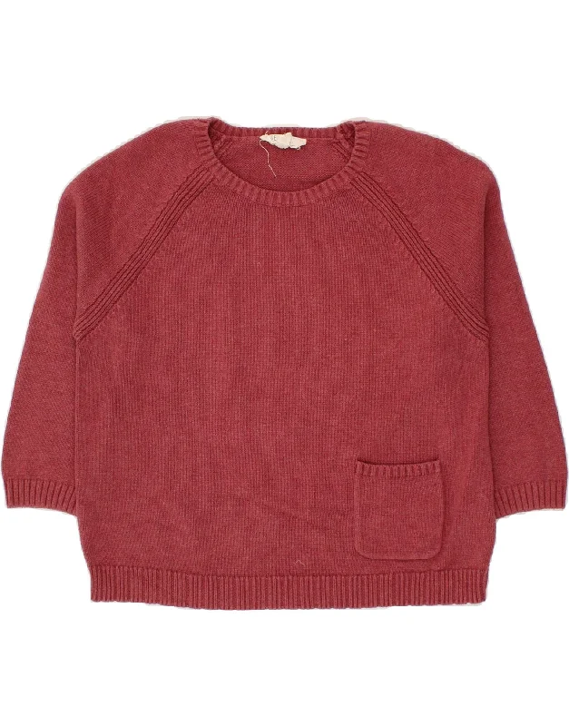 Customer Appreciation Sale SEASALT Womens Boat Neck Jumper Sweater UK 12 Medium Maroon Cotton