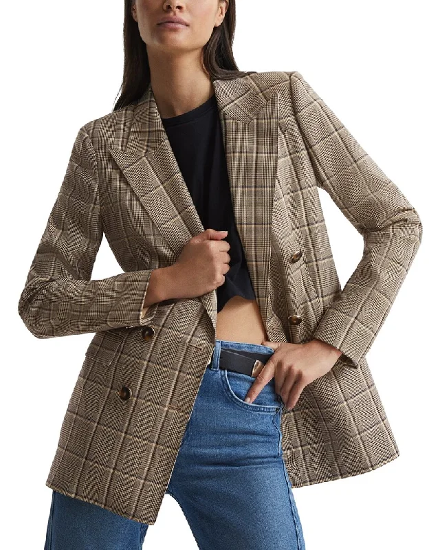Special Price Reiss Sandie Double Breasted Check Blazer